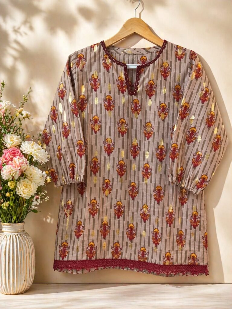 Little Blossom Block-Print Tunic & Trouser Set