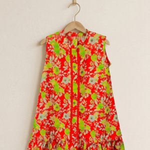 Kids’ Vibrant Floral Print Ruffle Tunic and Trouser Suit